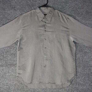 PS Paul Smith Striped Button Down Shirt Mens XXL Gray Flawed
